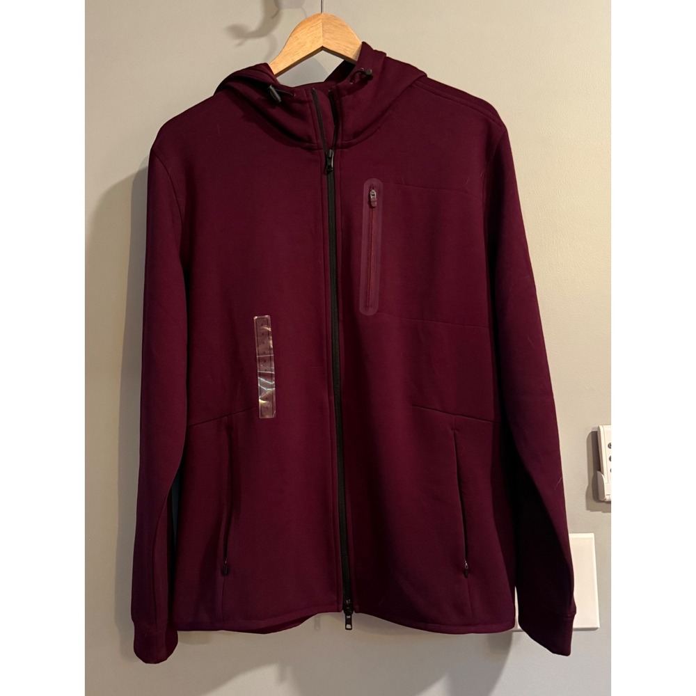 VRST Pinnacle Fleece Full Zip Hoodie Mens Small Dark Cranberry Moisture Wicking